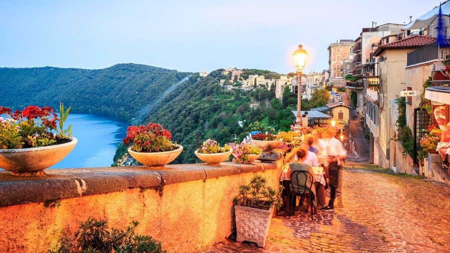 City life in Castel Gandolfo, pope's summer residency, Italy