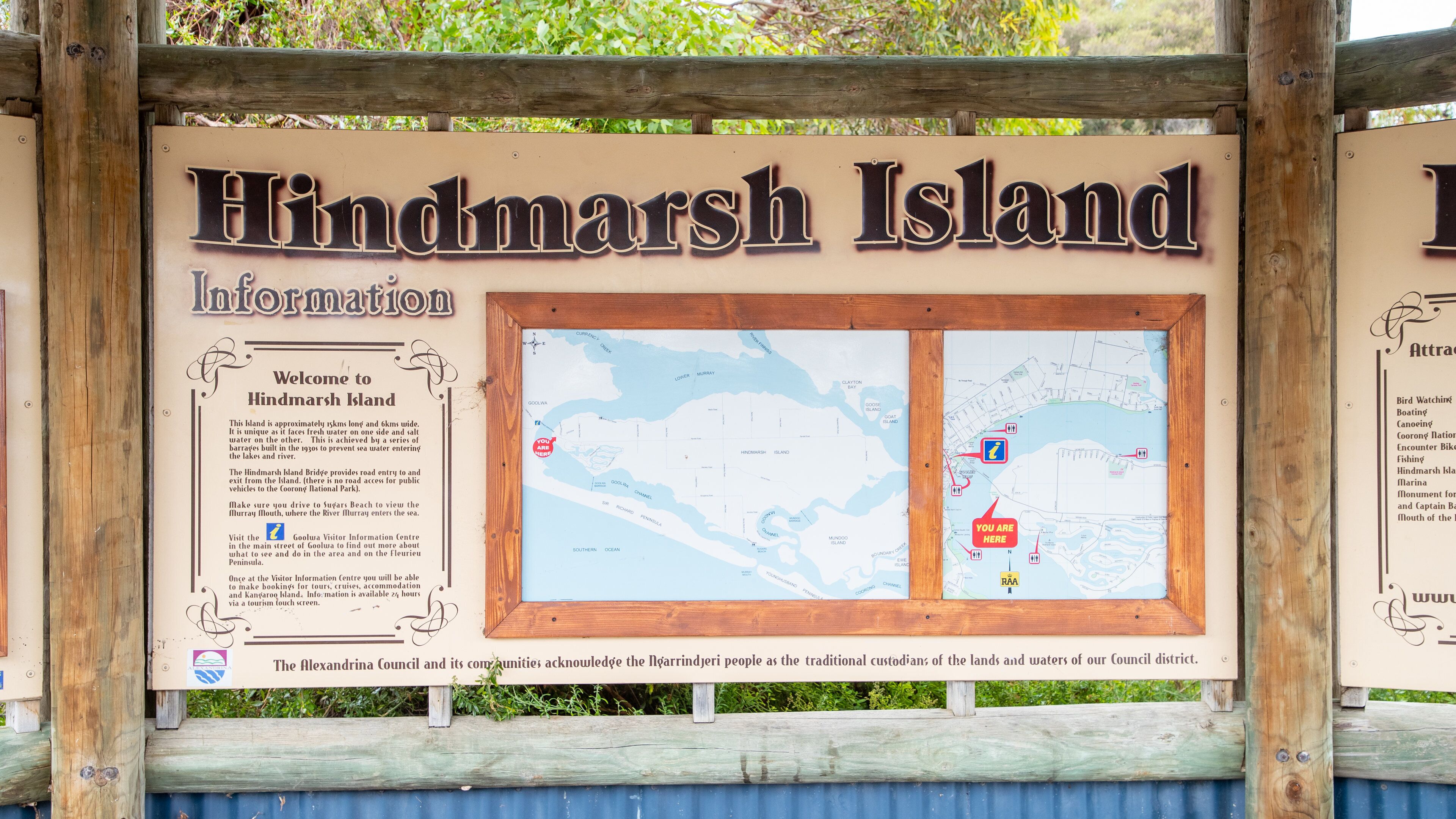 Hindmarsh Island featuring signage