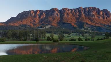Panorama photo of Mount Roland in Northern part of Tasmania, Australia.