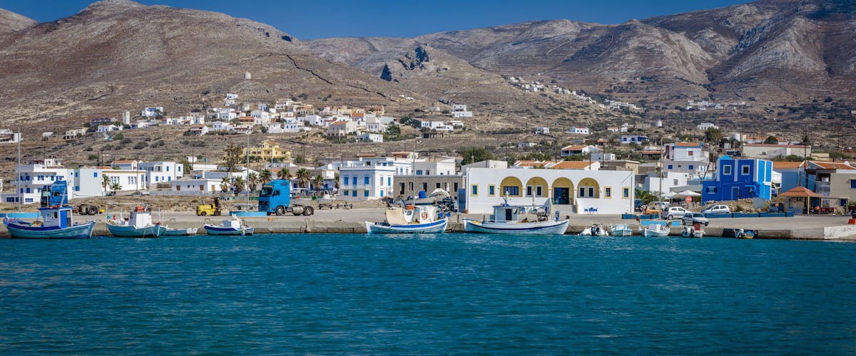 Panoramic View of the Waterfront at Fri, Kasos, Greece