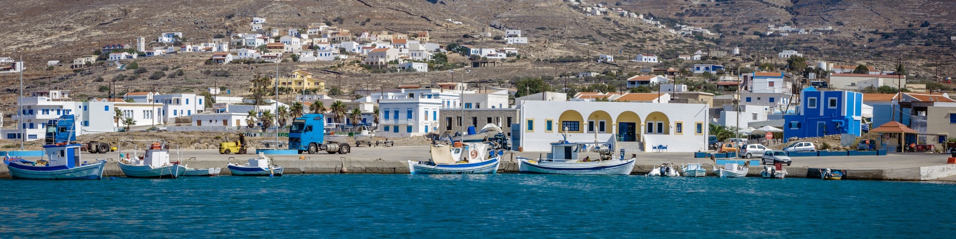 Panoramic View of the Waterfront at Fri, Kasos, Greece