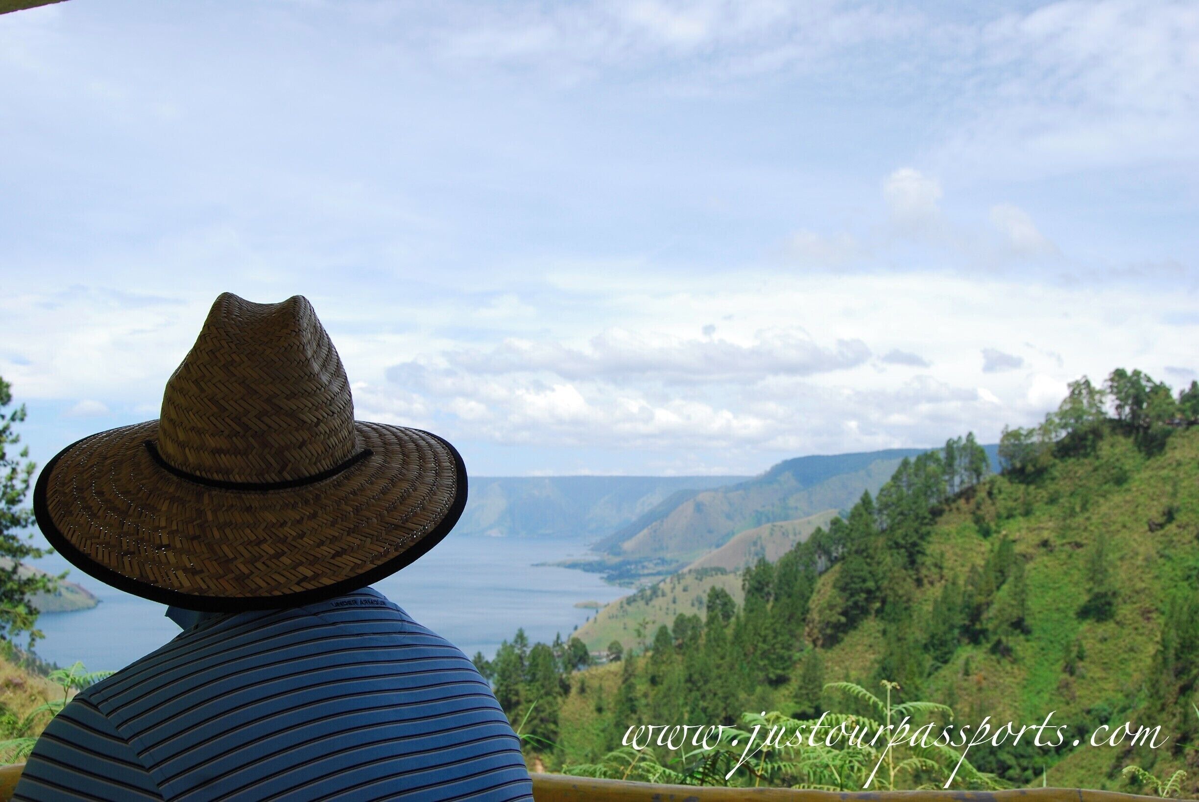 Enjoying the view on the walk down to the Sipiso Piso waterfall. The falls sit near Lake Toba, which you can see part of in the photo. Lake Toba is the largest volcanic crater lake in the world. The waterfall is 360 ft tall (120 m), plunging from an underground river to the level of Lake Toba. We went by private car on the way from Bergastagi to Parapat which was super convienent. 100% worth taking the time to travel out of your way to see this! You can walk down to the bottom and play in the pools at the base of the falls. There are paved stairs but it's a work out for sure on the way back up!