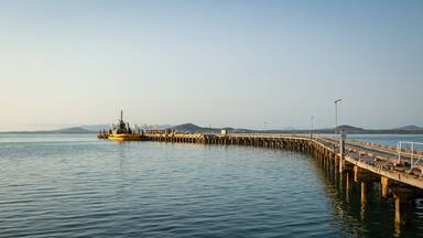 The long historical jetty, now mostly unused, in the town of Bowen in the Whitsunday region of Queensland, Australia.
