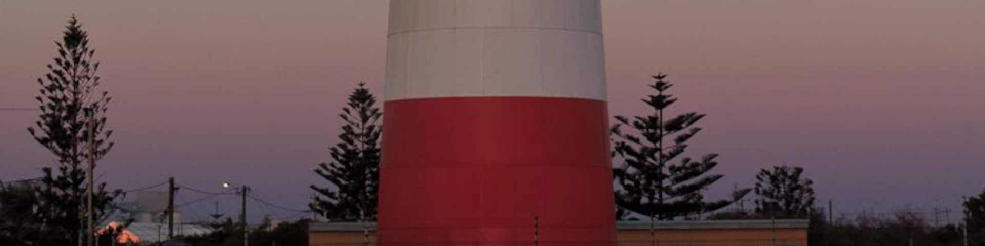 The Lighthouse at Point Moore in Geeraldton stands 34 Metres.
It's not open to the public but there is a nice walk along the beach.