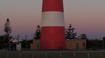 The Lighthouse at Point Moore in Geeraldton stands 34 Metres.
It's not open to the public but there is a nice walk along the beach.