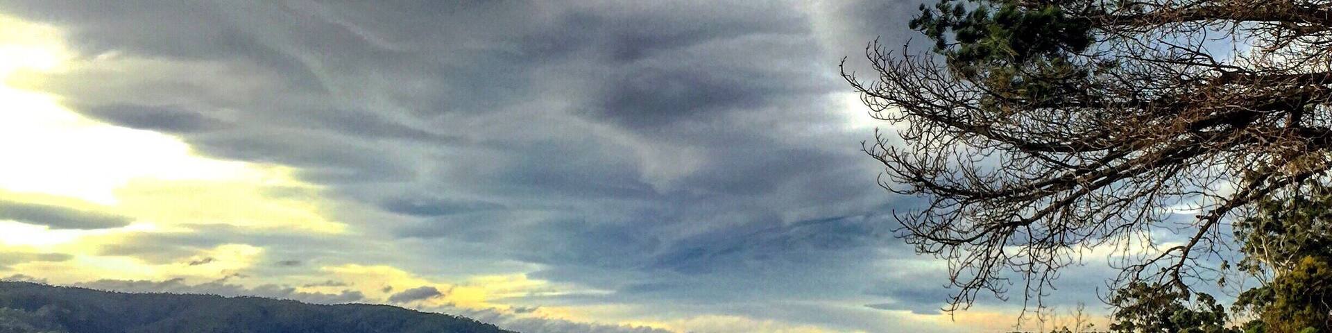 The most gusty little spot overlooking endless green fields. It was worth pulling off the main road for.