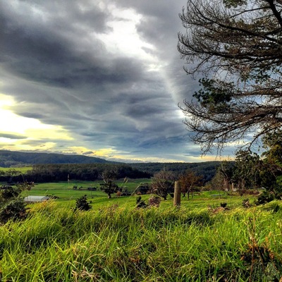The most gusty little spot overlooking endless green fields. It was worth pulling off the main road for.