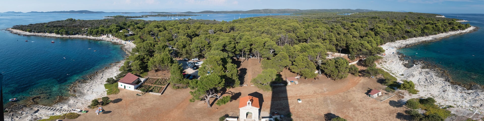 Panoramic view from Veli Rat lighthouse on Dugi Otok island, Adriatic sea, Croatia