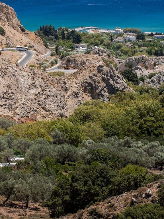 The road down to Stegna, Rhodes.