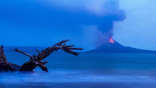 Anak Krakatau Erupting, Lampung, Indonesia