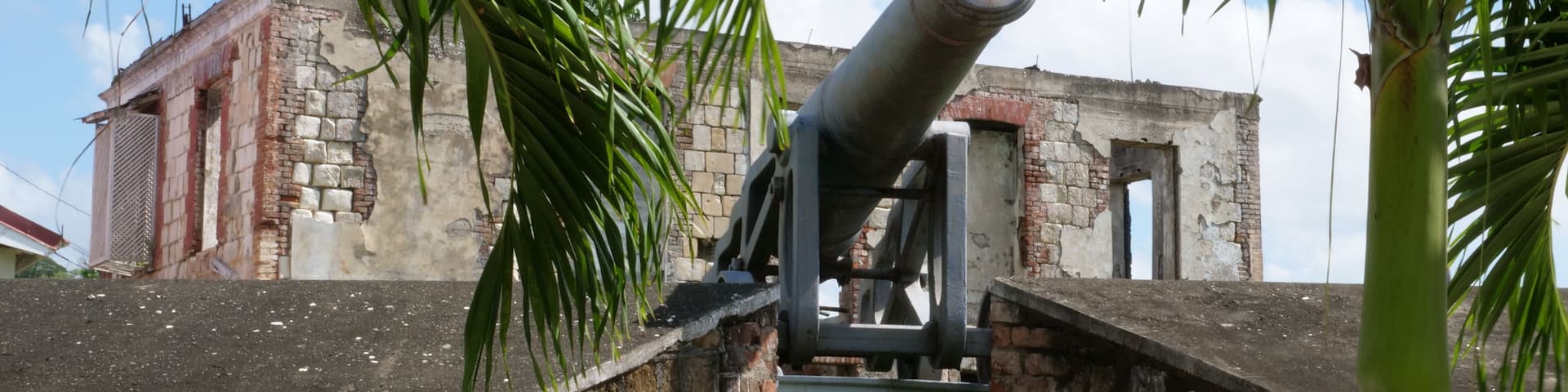 Cannon in front of Morant Bay Historic Courthouse