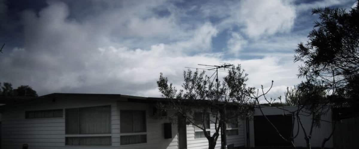 Typical Australian suburban beach house architecture.
