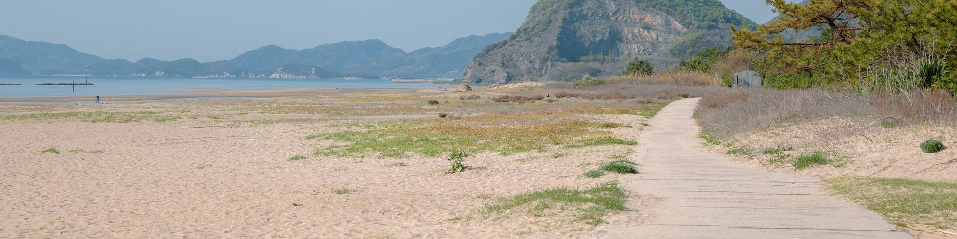 Kotohiki Park Ariake Beach trail in Kagawa, Japan