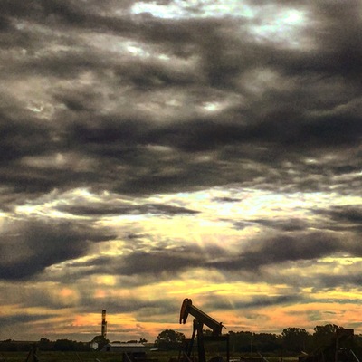 Oilfield yard in Lindsay, Oklahoma.