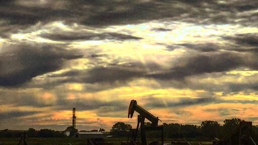 Oilfield yard in Lindsay, Oklahoma.