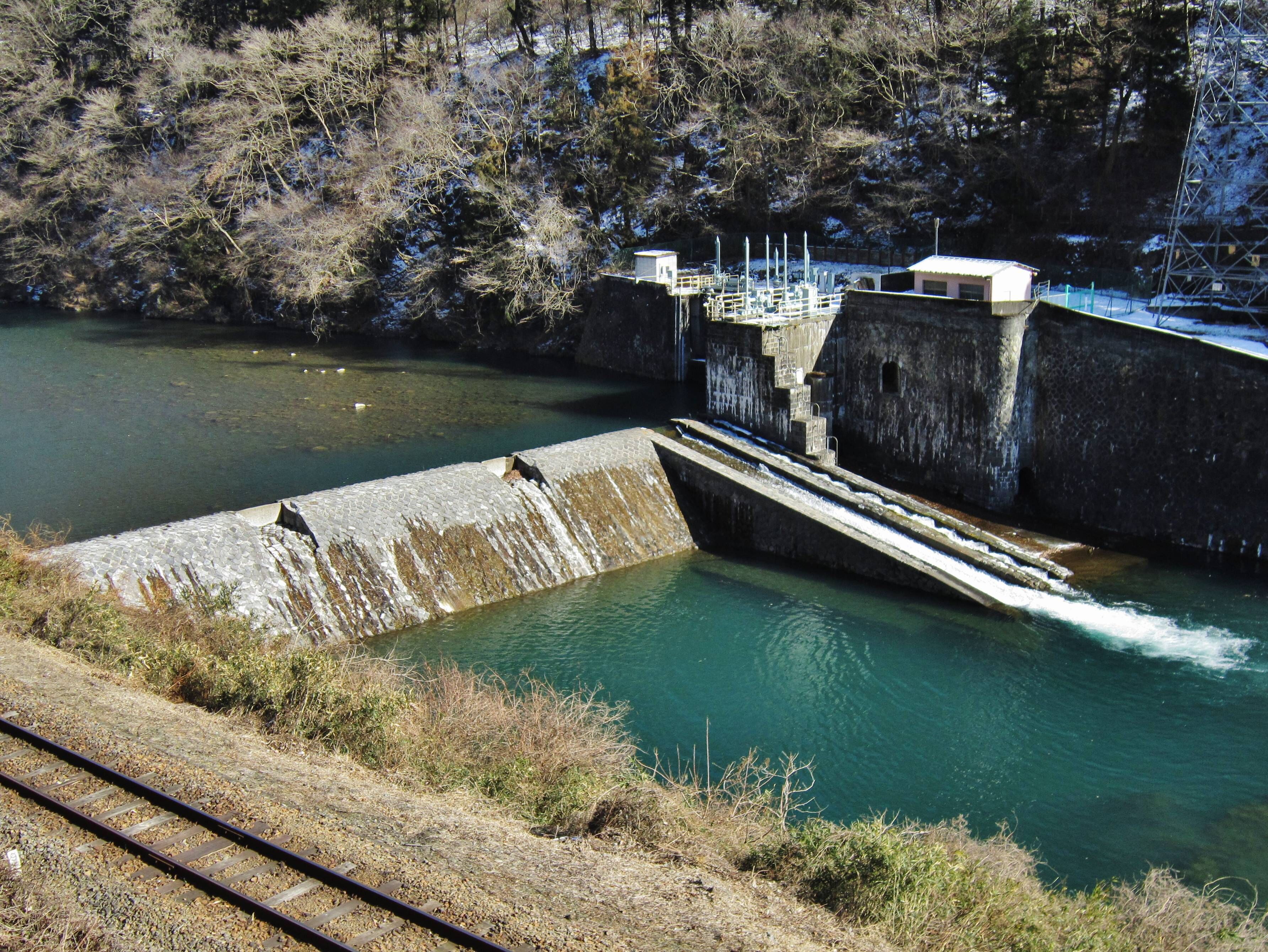 Fukuoka hydroelectric power station weir.