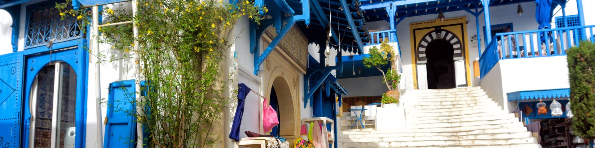 Colorful builidngs in Sidi Bou Said, Tunisia
