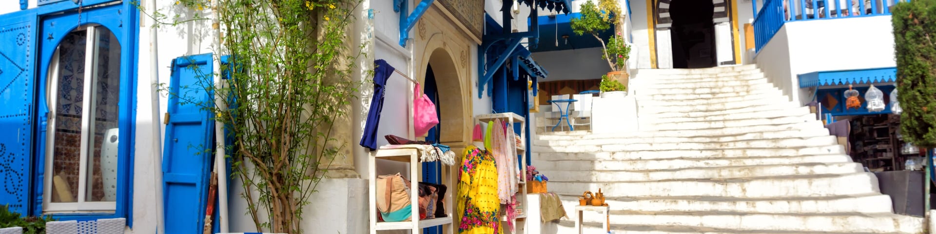 Colorful builidngs in Sidi Bou Said, Tunisia