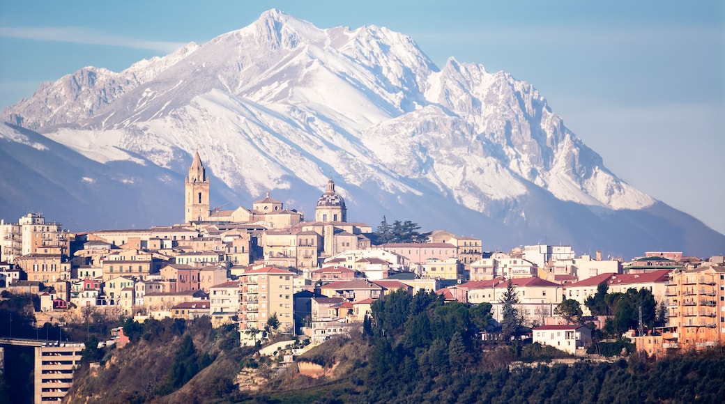 The city of Chieti and behind the mountain of Gran Sasso