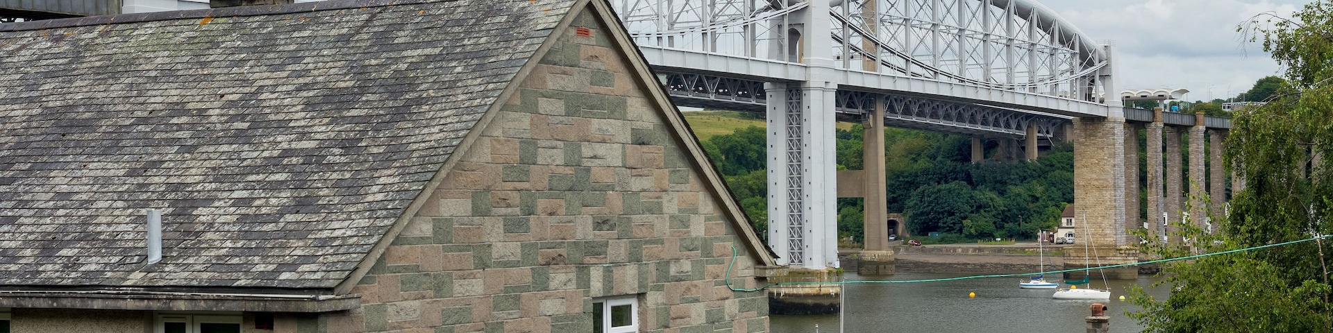 The famous bridge over the Tamar River in Plymouth. The work of the engineer Brunel. View from Saltash. Cornwall. England