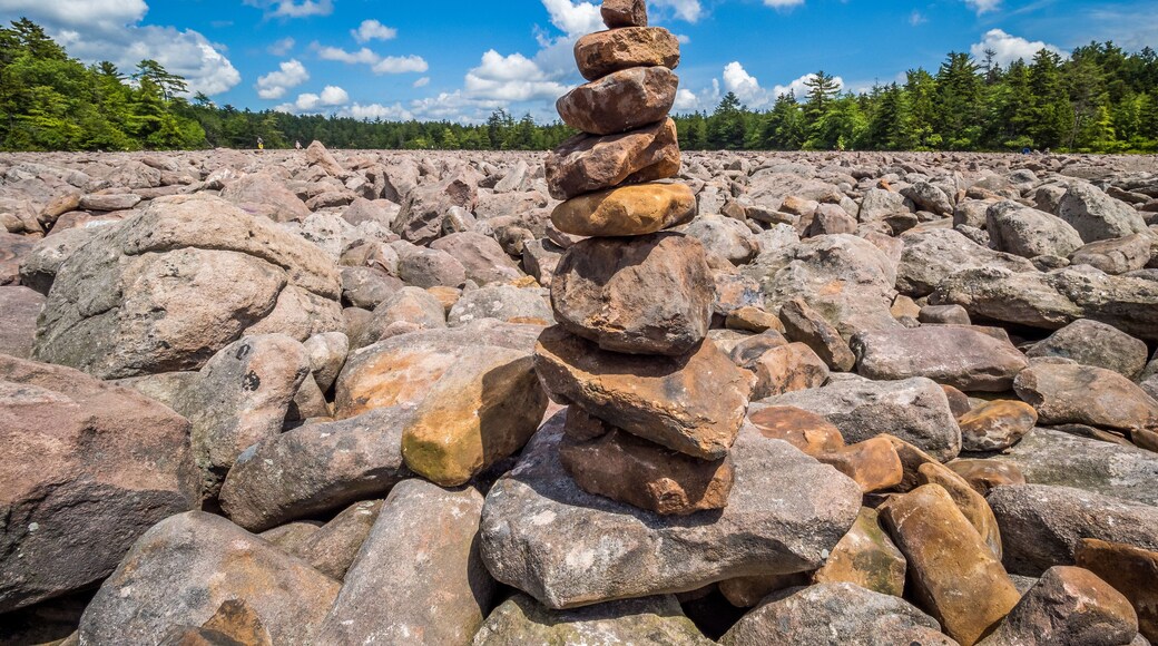 Cairn at the boulder field in Hickory Run State Park, Pennsylvania