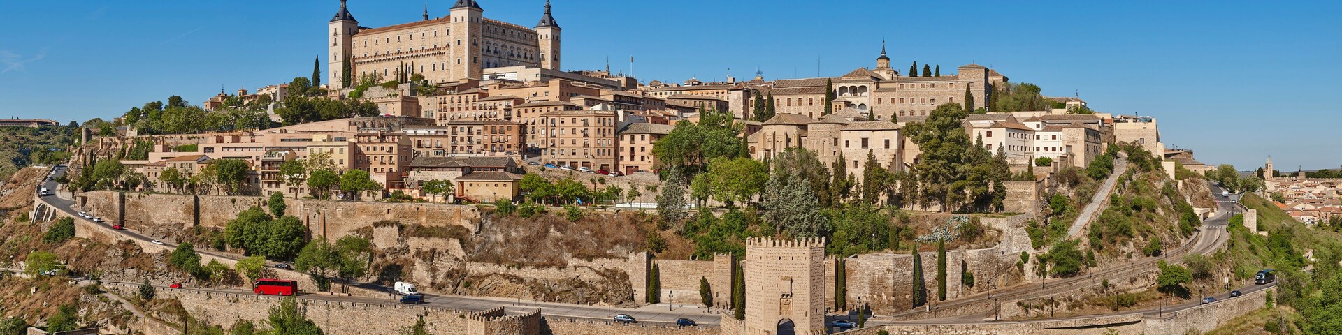 Toledo medieval city panoramic view. Spanish traditional old town