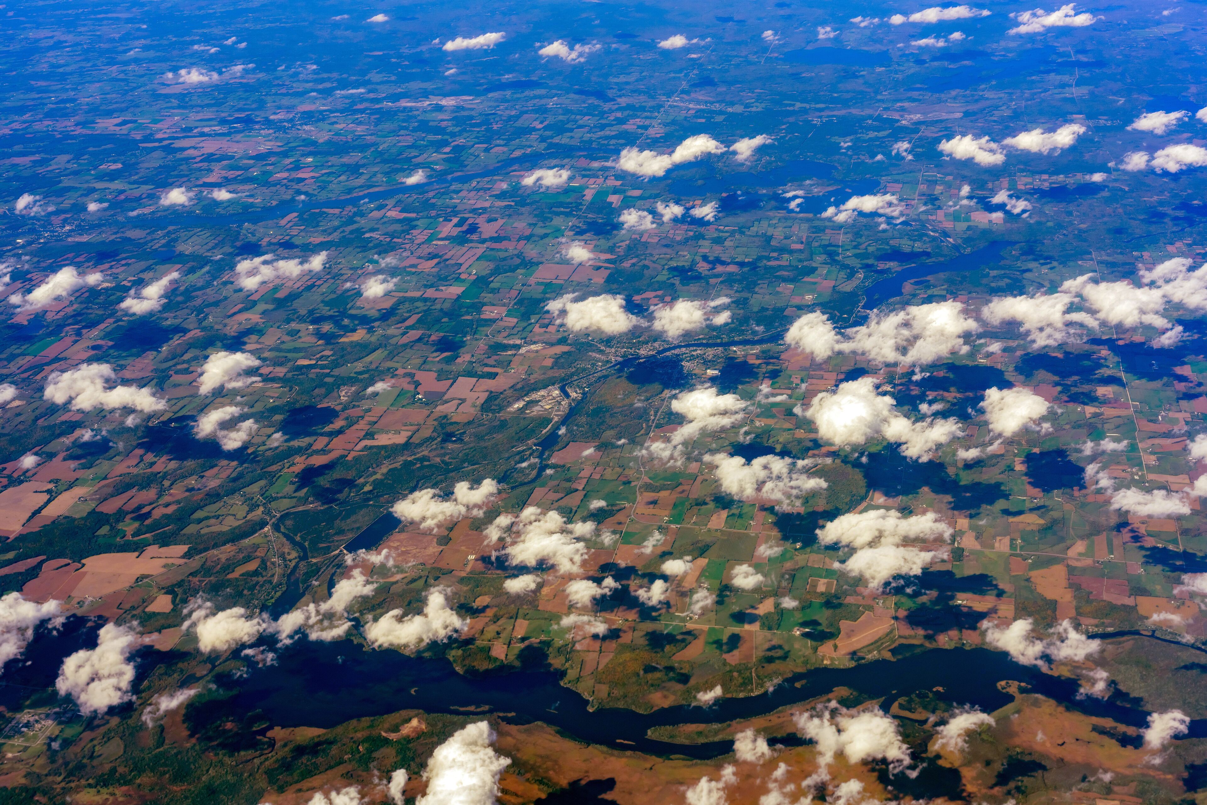 Aerial view of the Campbellford, Meyersburg, Meyers Island, Trent River