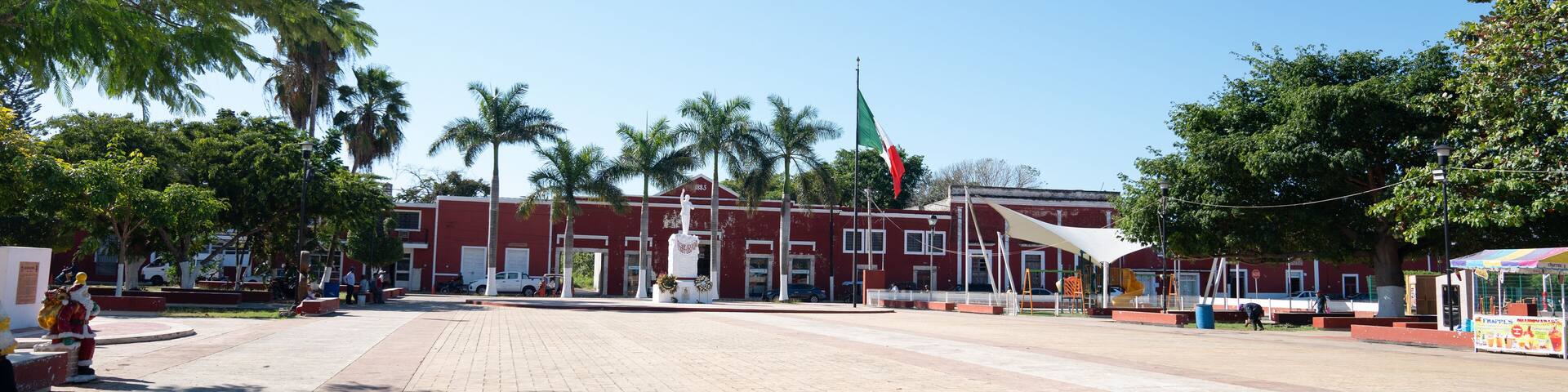 Town Hall and Colorful Motul Sign, Yucatán Mexico