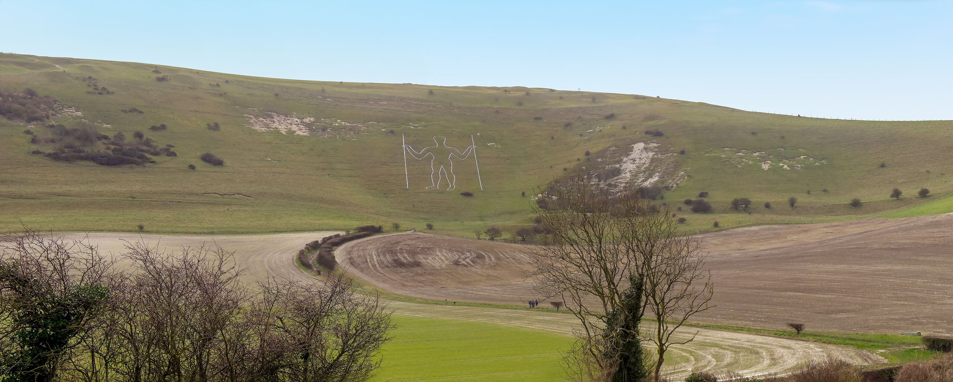 A panorama view across Windover Hill Sussex, UK