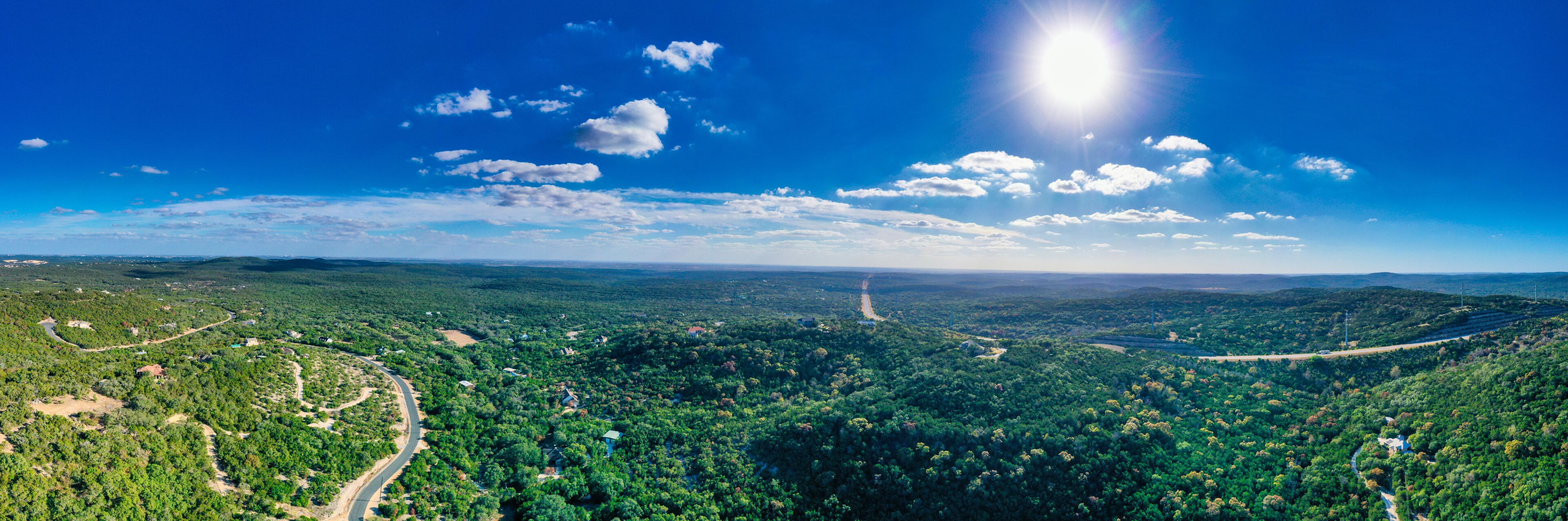 panorama view of texas hill country