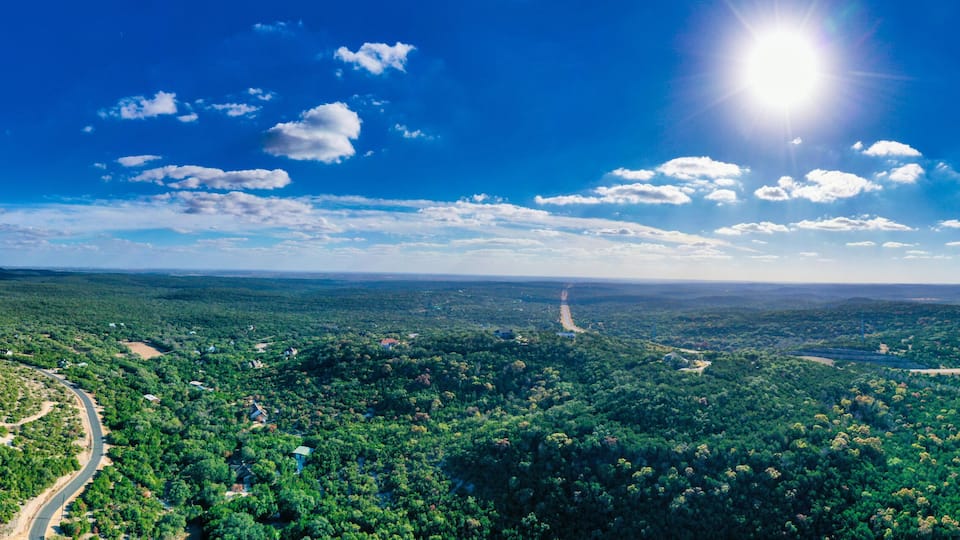 panorama view of texas hill country