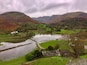 Looking down to Side Farm and Glenridding after two days of heavy rain. Ullswater flooded.