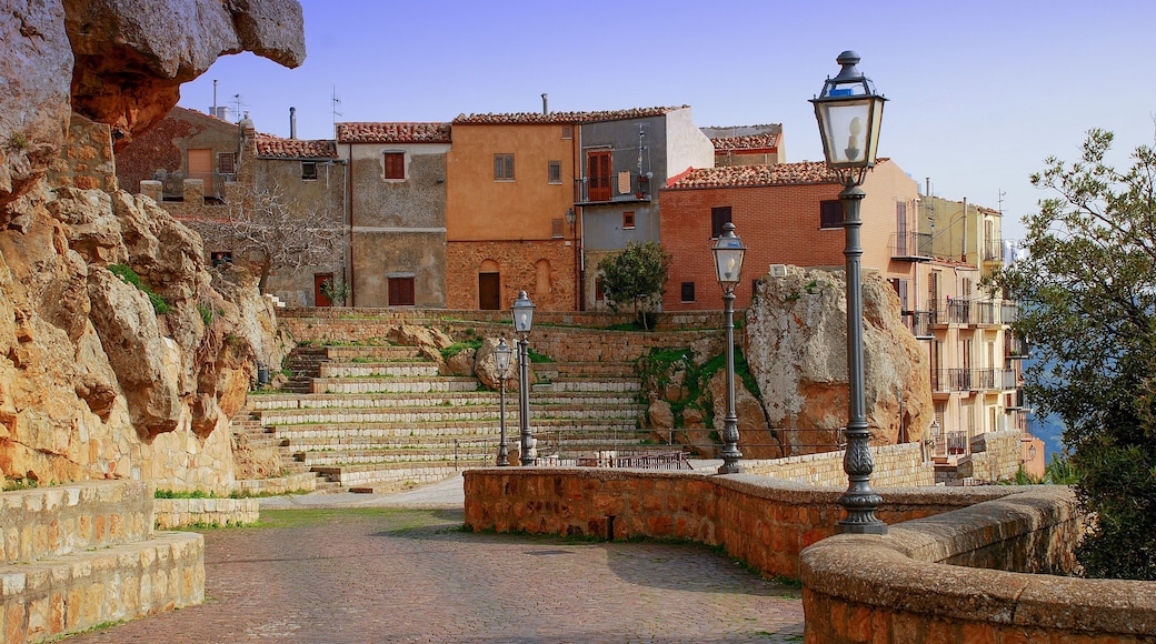 The characteristic medieval village of Pollina, a beautiful town in the Sicilian province of Palermo, called the balcony on the Tyrrhenian Sea.