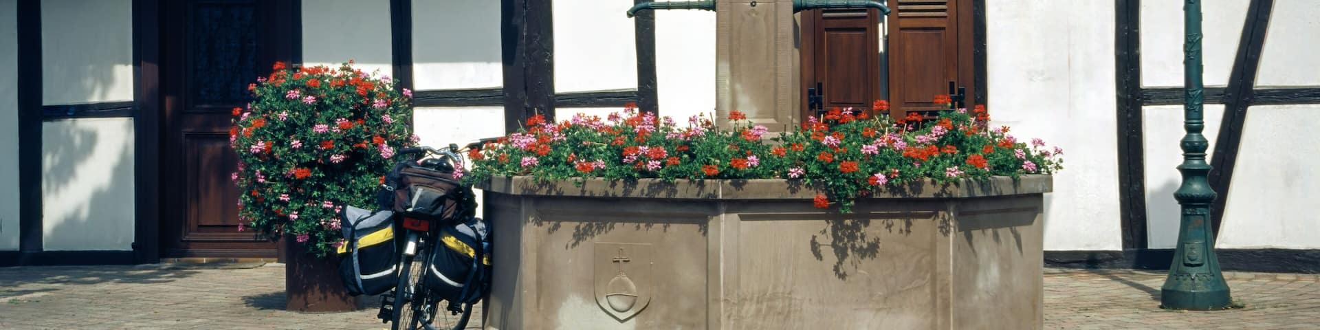 Oberhausbergen, Alsace, France: typical half-timbered houses