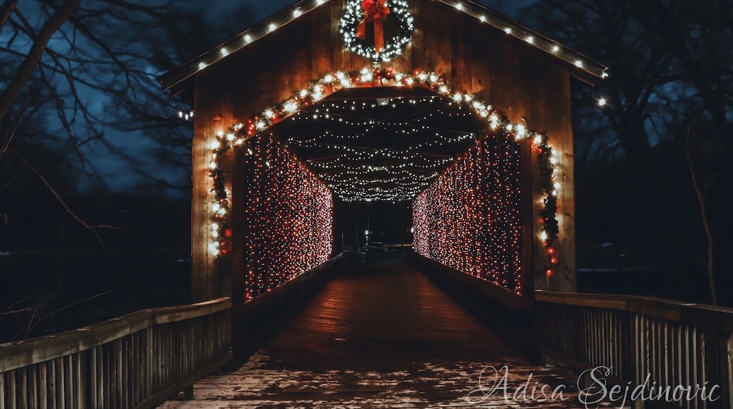 Ada Covered Bridge in Christmas Spirit