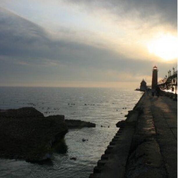 Beautiful winter night at Grand Haven. 