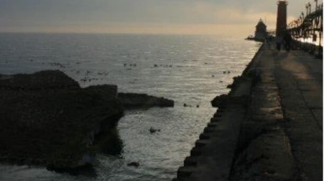Beautiful winter night at Grand Haven.
