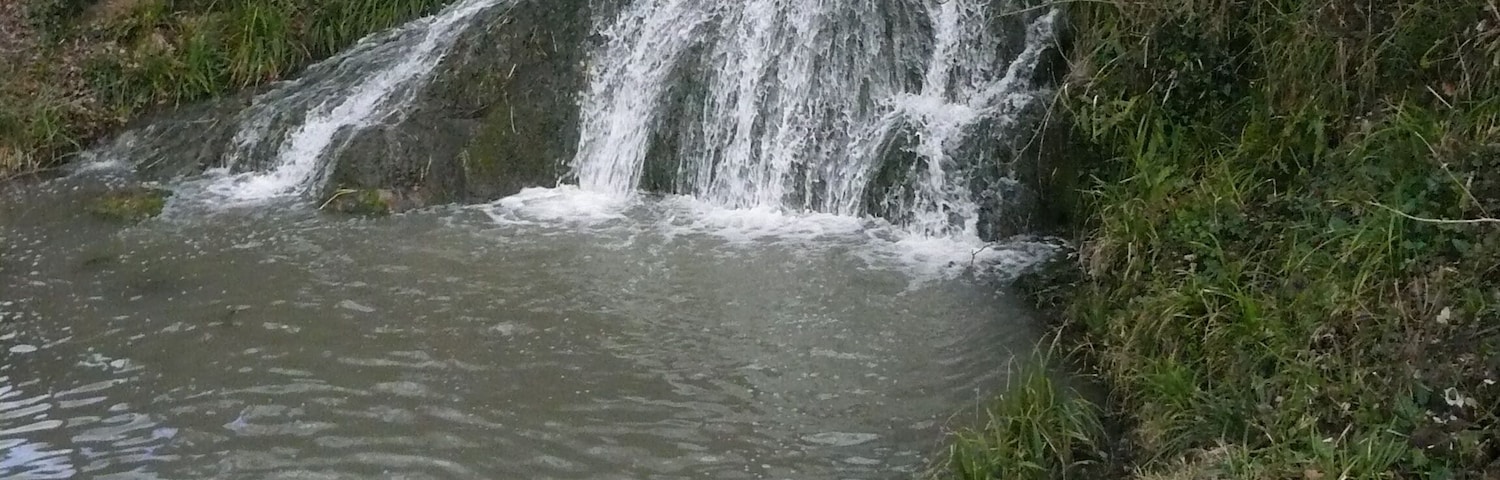 La cascade de Pompignac (Gironde, France) en février 2010.
