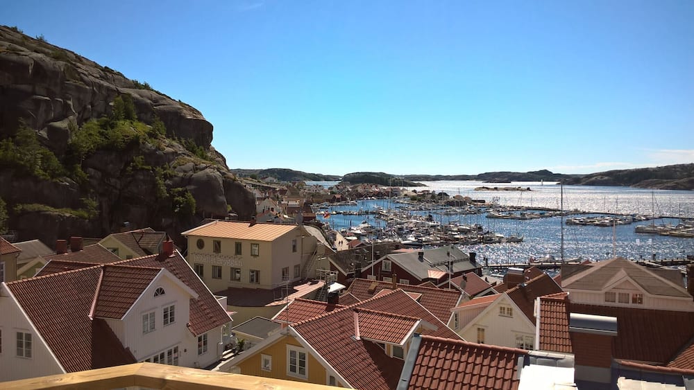 View from the balcony at Villa Evalotta in FjÀllbacka. A charming town but quite crowded during the peak season. Nevertheless absolutely worth a visit.