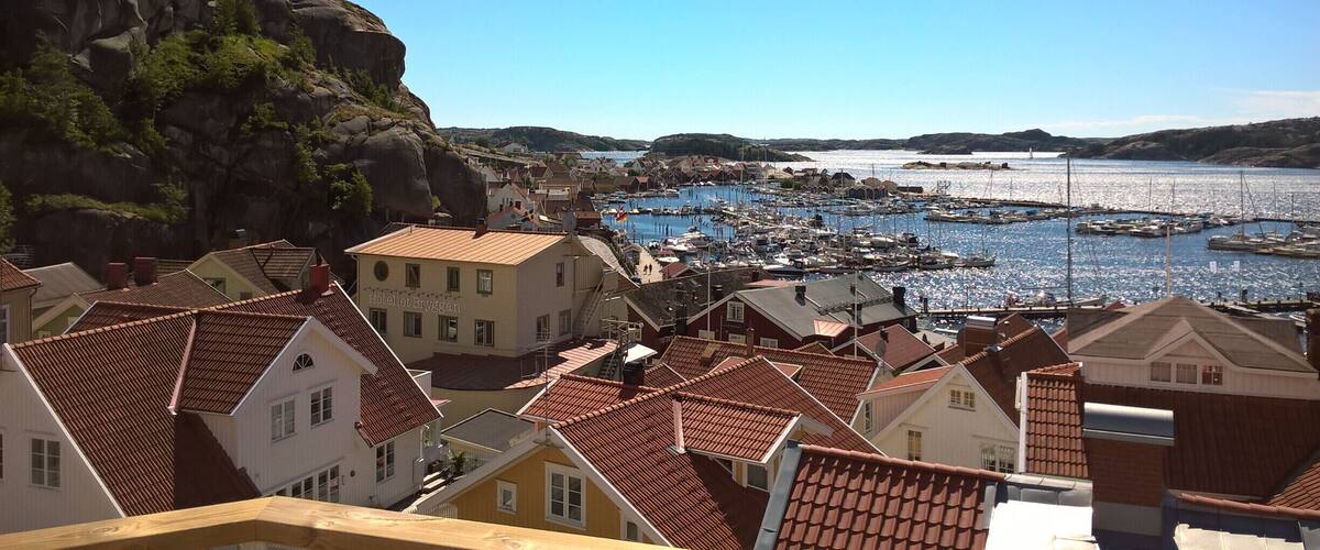 View from the balcony at Villa Evalotta in Fjällbacka. A charming town but quite crowded during the peak season. Nevertheless absolutely worth a visit.