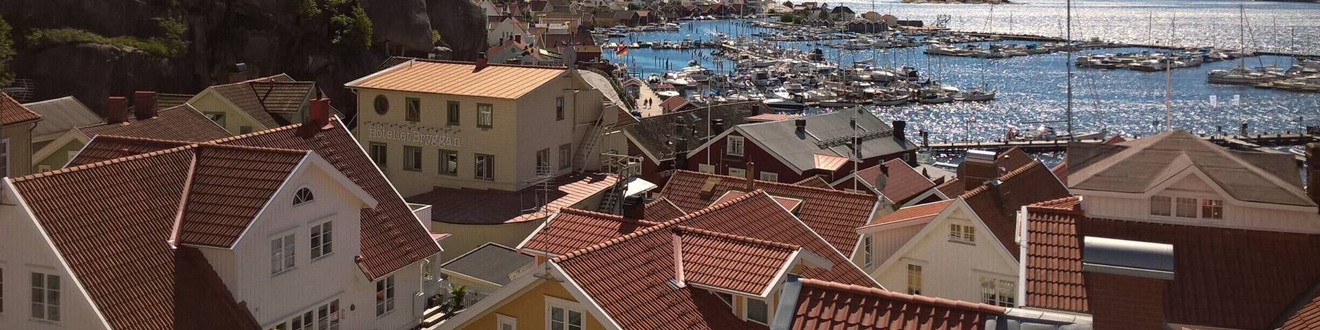 View from the balcony at Villa Evalotta in FjÀllbacka. A charming town but quite crowded during the peak season. Nevertheless absolutely worth a visit.