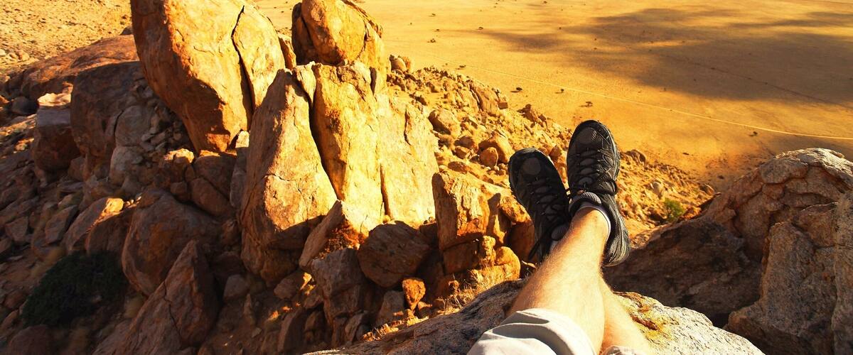 Me having a good time during #goldenhour in Namibia. If you happen to find yourself in this part of the world I can recommend staying at the Desert Horse Campsite. The #hiking trails in the area are fabulous and it's only a short distance from the coast. Watching the sun set from atop the large rock formations in the area is a must!