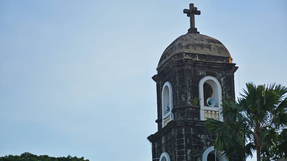 Our Lady of Light Parish church bell tower facade in Cainta, Rizal, Philippines