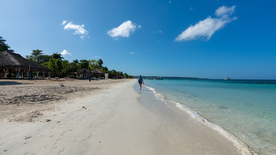 Walking on a beach far away