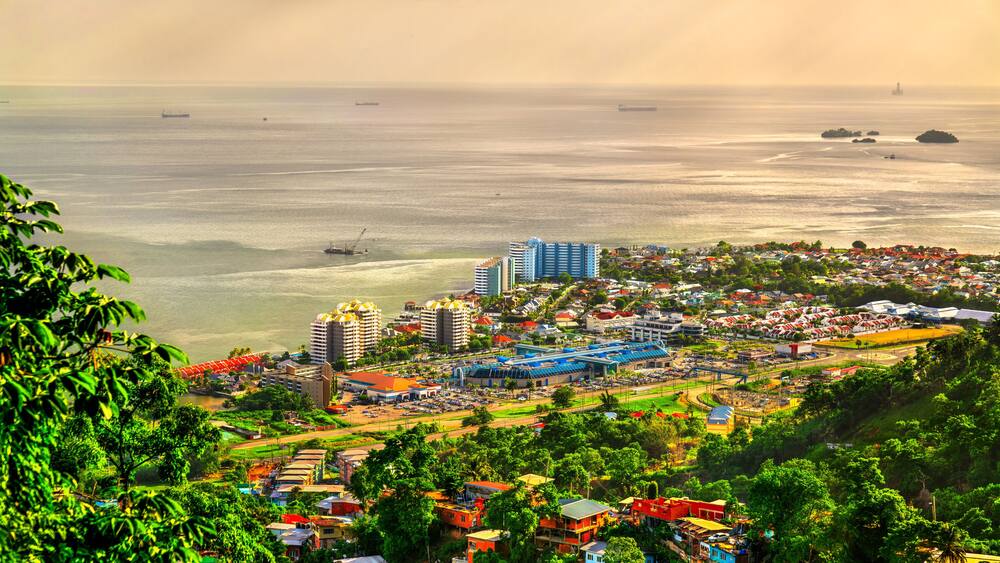 Shoreline of the Gulf of Paria in Port of Spain, Trinidad and Tobago