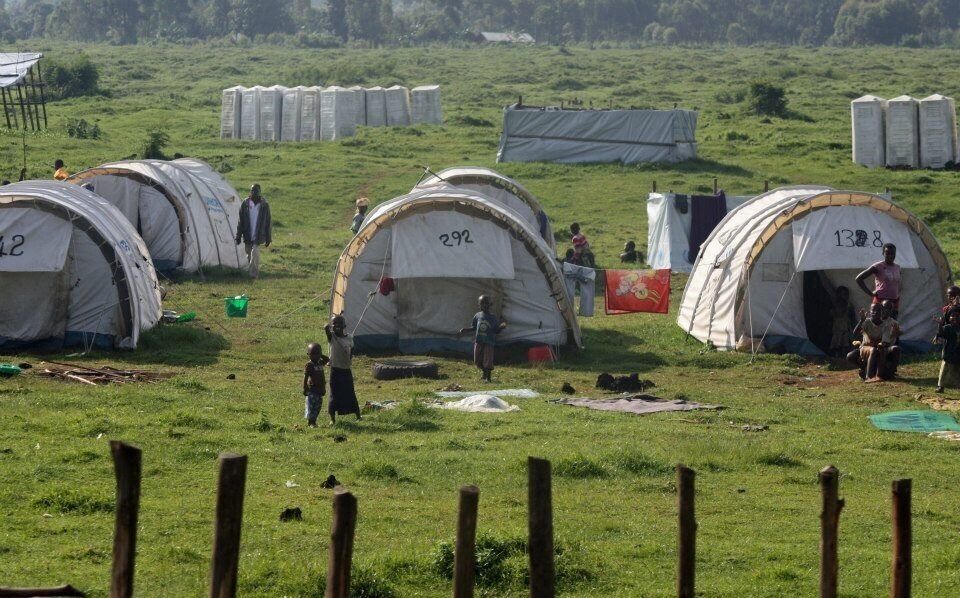 On route from Kabale to Kampala. A refugee camp for people from the Congo