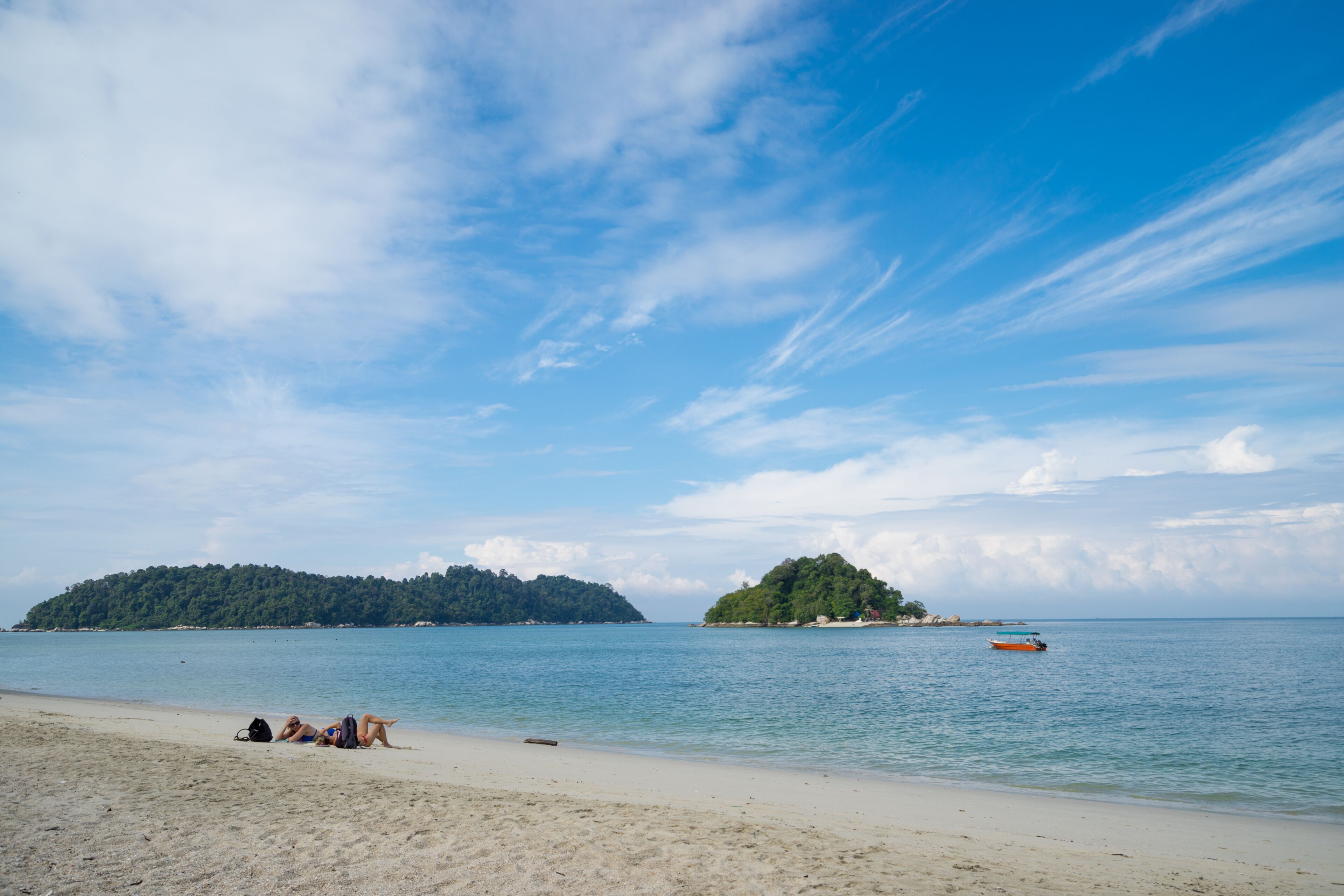 View of Teluk Nipah beach in Pangkor island, Malaysia.