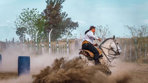 Argentine gaucho in Creole skill games in Patagonia Argentina.