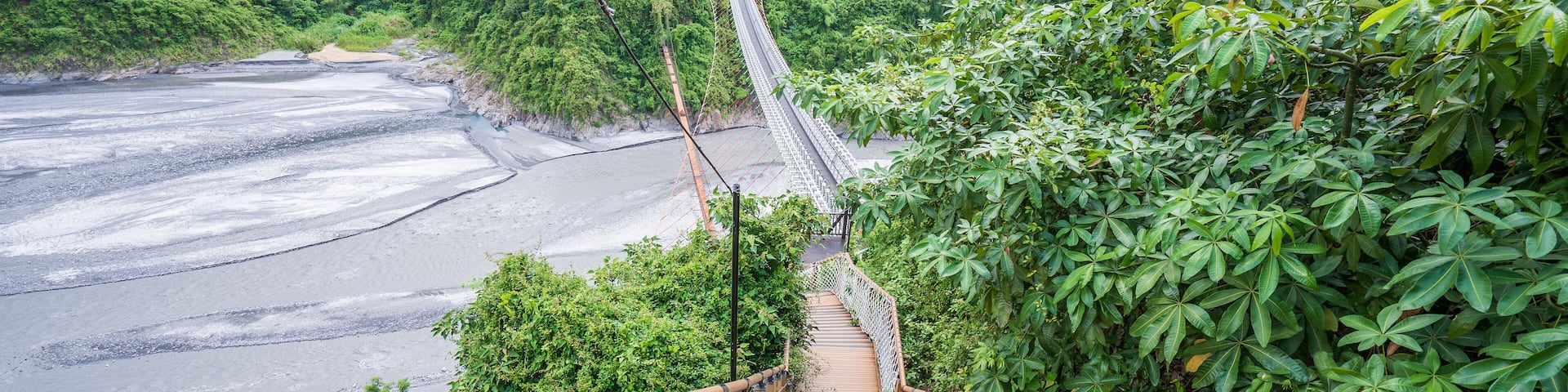 Valley Glaze Bridge in Taiwan, Pingtung. (The Longest Suspension Bridge in Taiwan)