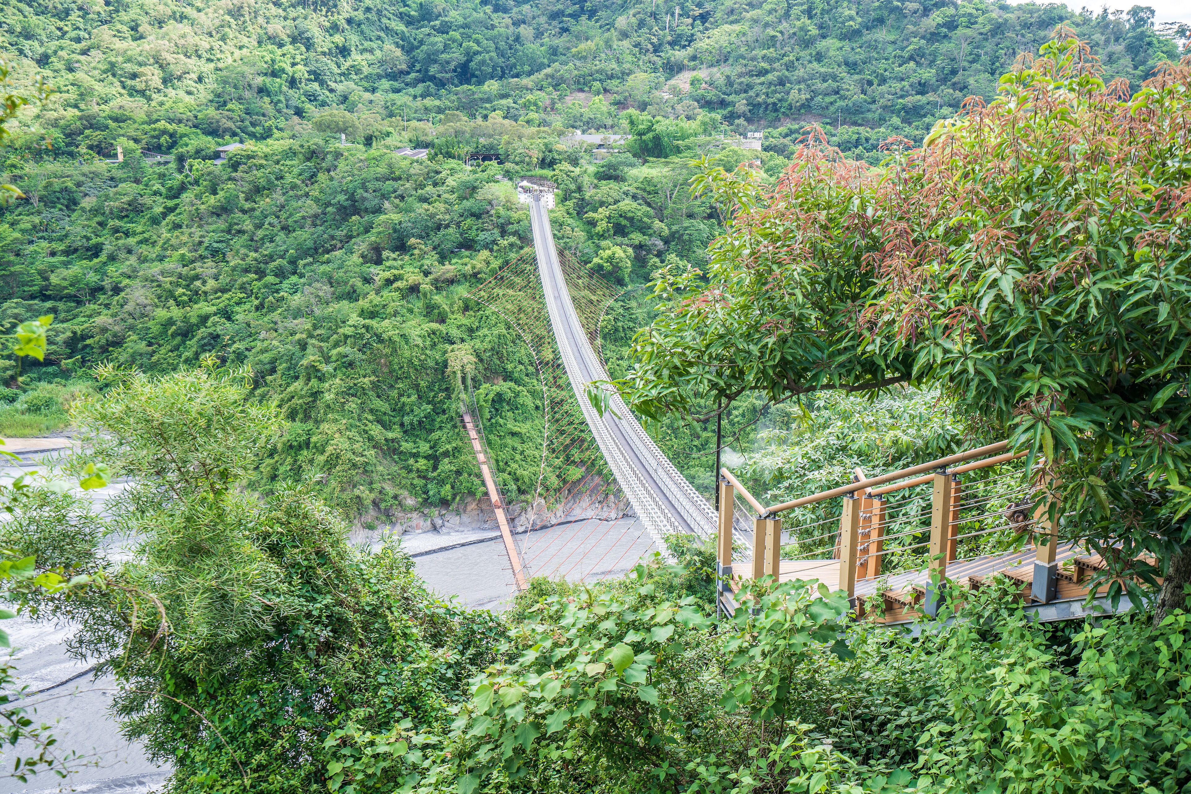 Valley Glaze Bridge in Taiwan, Pingtung. (The Longest Suspension Bridge in Taiwan)